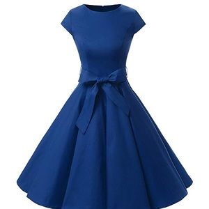 Royal blue dress, vintage inspired style
